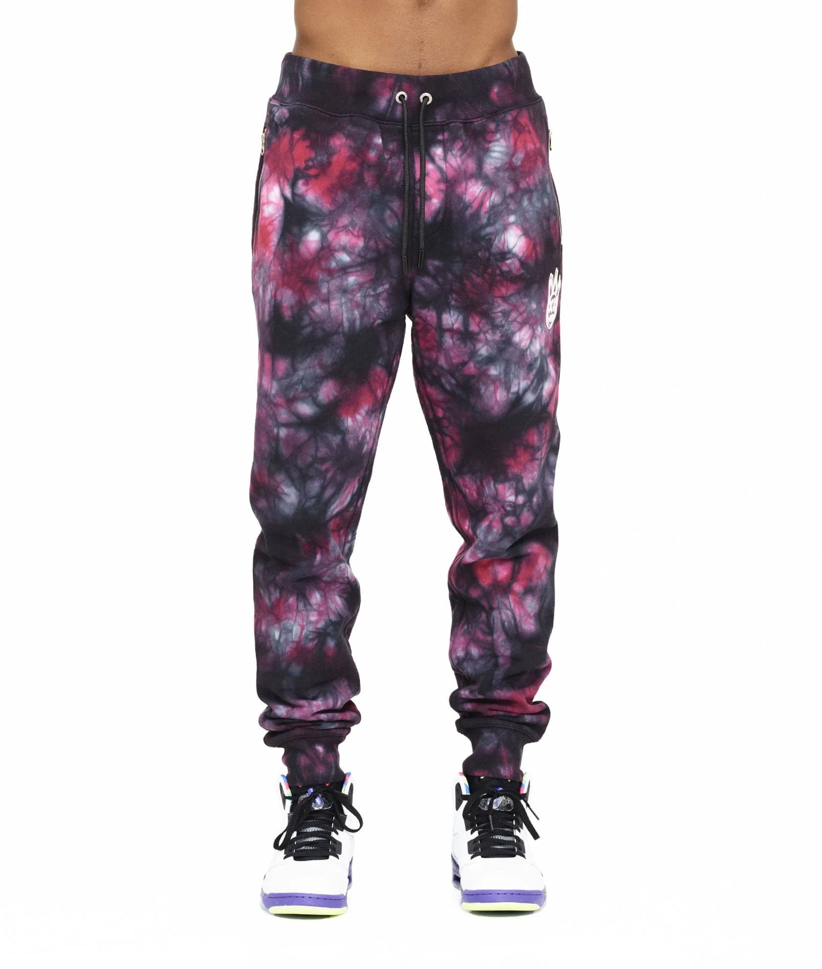 NOVELTY  SWEATPANT IN MERLOT TIE DYE - Image 3