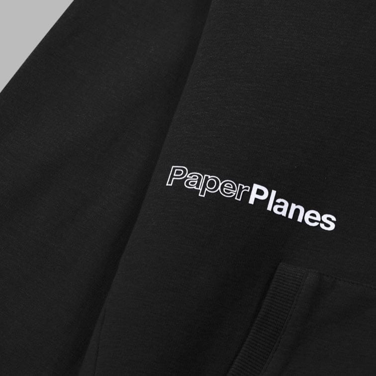Paper Planes Garment Dyed Fleece Hoodie (Black) 300095-001 - Image 2