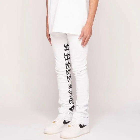 Pheelings Against All Odds Flare Stack Denim (White/Black) - Image 3