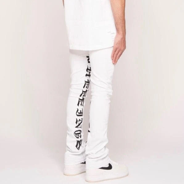 Pheelings Against All Odds Flare Stack Denim (White/Black) - Image 4