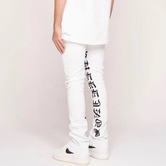 Pheelings Against All Odds Flare Stack Denim (White/Black) - Image 5