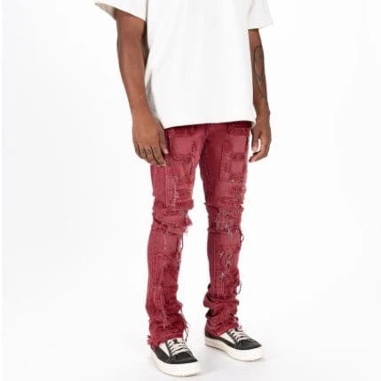 Pheelings "Inspired By" Flare Stack Denim (Burgundy) - Image 2