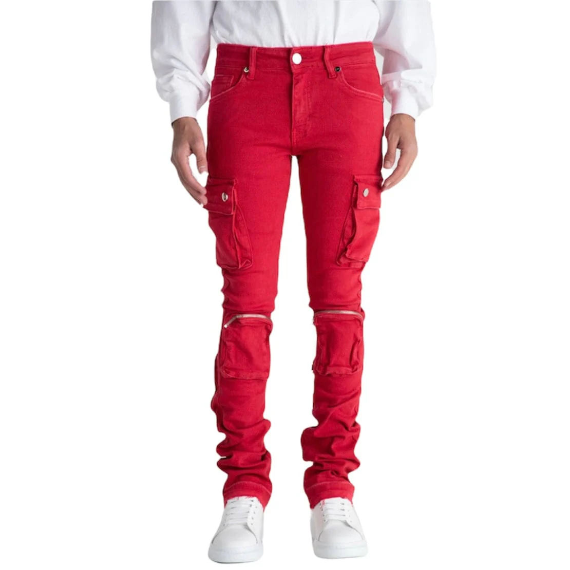 Pheelings Never Look Back Cargo Flare Stack Denim (Red) PH-SS22