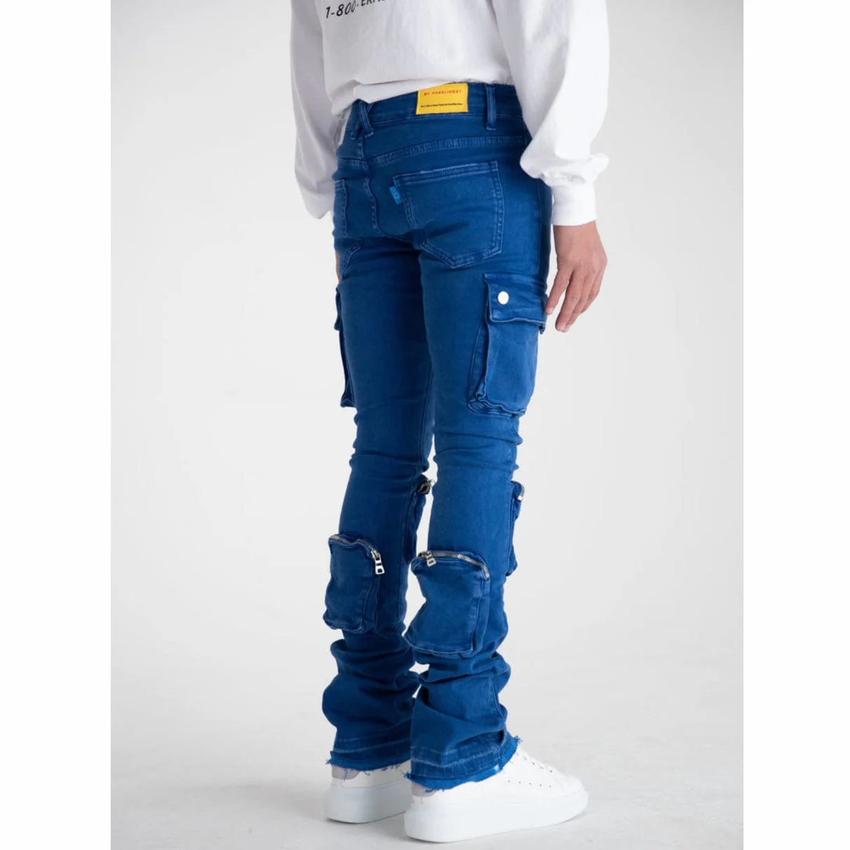 Pheelings Never Look Back Cargo Flare Stack Denim (Royal Blue) - PH-SS22 - Image 3