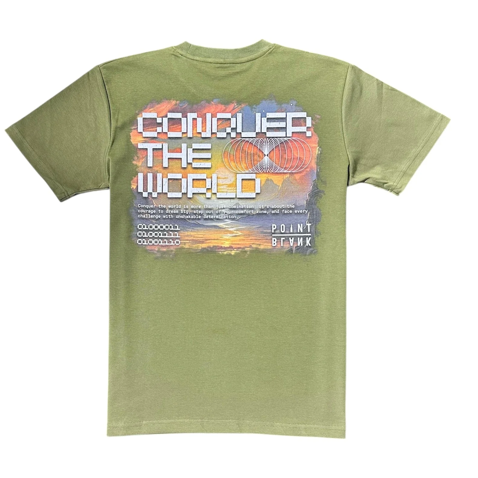 Point Blank Keep On Hustlin Conquer The World Tee (Olive) OBMY25TS_17 - Image 2
