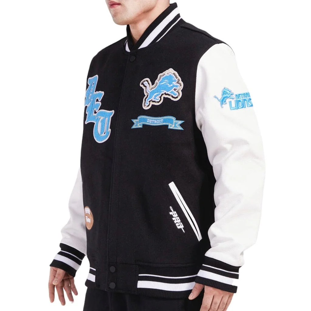 Pro Standard Detroit Lions Pro Wool Varsity Jacket (Black) FDL649669-BLK - Image 3