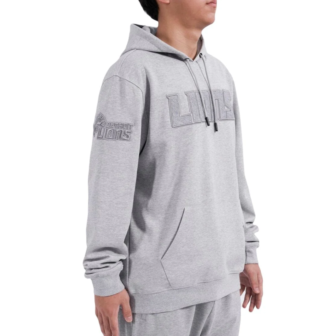 Pro Standard Detroit Lions Triple Tonal Dk Po Hoodie (Heather Grey) - Image 2