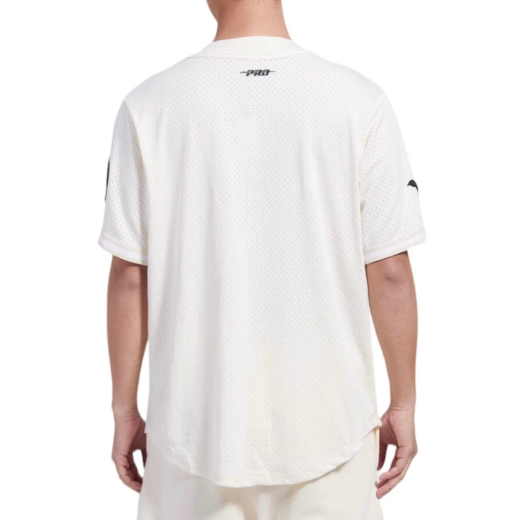 Pro Standard Detroit Lions Triple Tonal Mesh Button Down Shirt (Eggshell) - Image 4