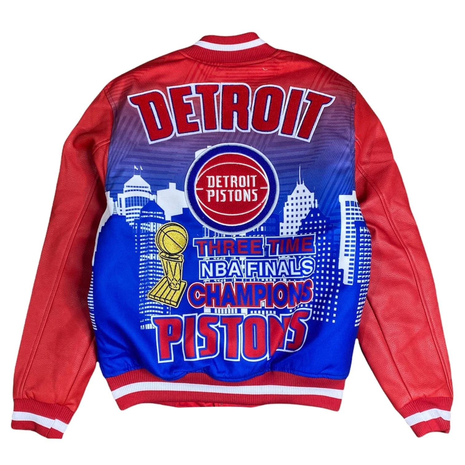 Pro Standard Detroit Pistons City Remix Varsity Jacket (Red) BDP652878-RED - Image 2