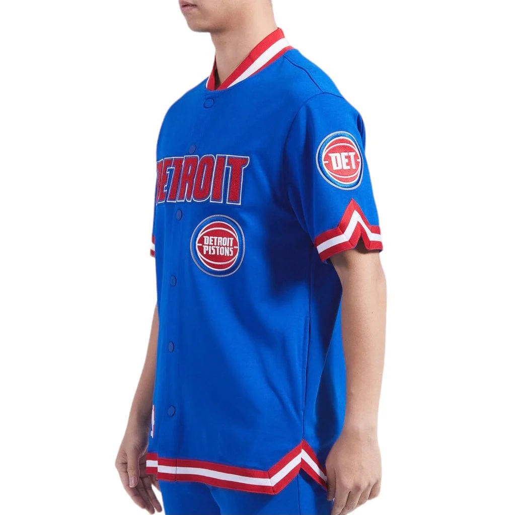 Pro Standard Detroit Pistons Classic Warm Up SS Jacket (Royal Blue/Red) - Image 3
