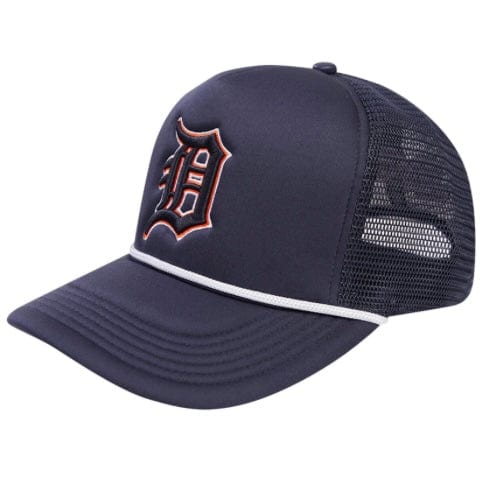 Pro Standard Detroit Tigers 2 Tone Wordmark Foam Front Trucker (Midnight Blue) - Image 3