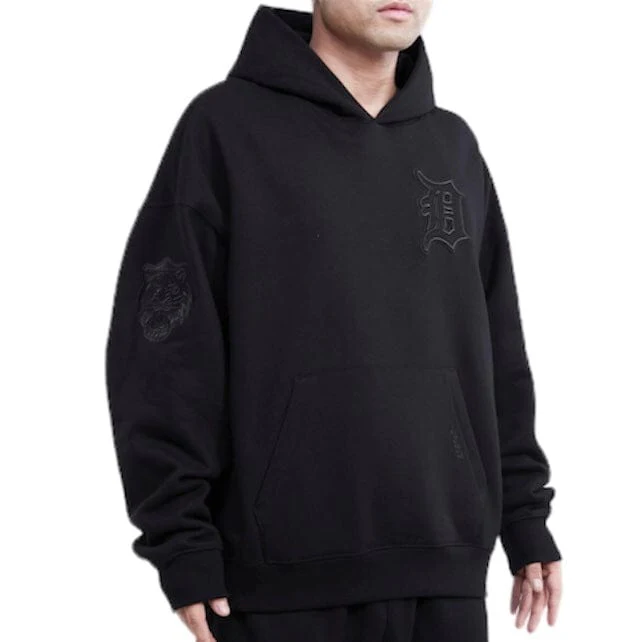 Pro Standard Detroit Tigers Neutral Drop Shoulder Fleece Po Hoodie (Black) - Image 2
