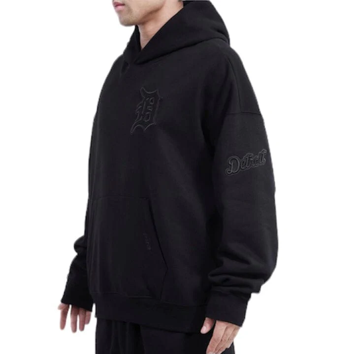 Pro Standard Detroit Tigers Neutral Drop Shoulder Fleece Po Hoodie (Black) - Image 3