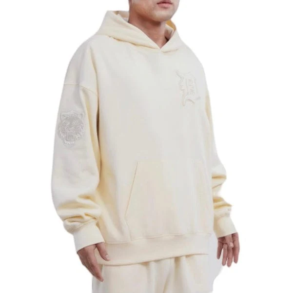 Pro Standard Detroit Tigers Neutral Drop Shoulder Fleece Po Hoodie (Eggshell) - Image 2