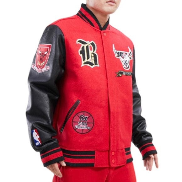 Pro Standard Nba Chicago Bulls Pro Prep Wool Varsity Jacket (Red/Black) - Image 2