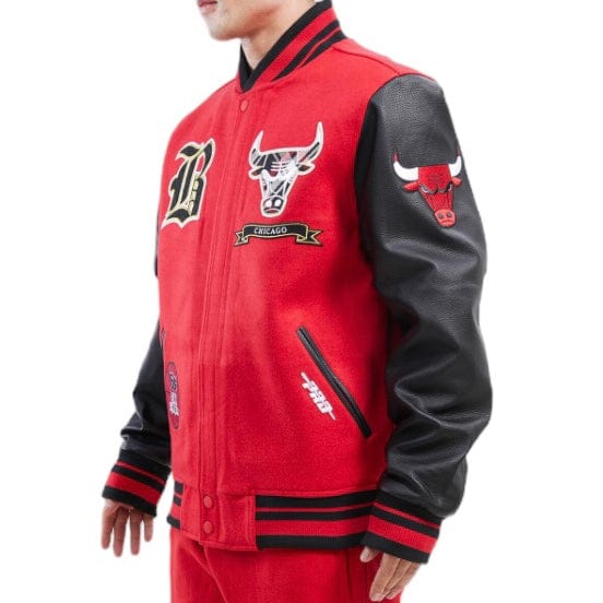 Pro Standard Nba Chicago Bulls Pro Prep Wool Varsity Jacket (Red/Black) - Image 3