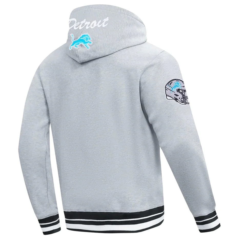 Pro Standard NFL Detroit Lions Team Badge Men's Po Hoodie (H.Gray/Black) - Image 4