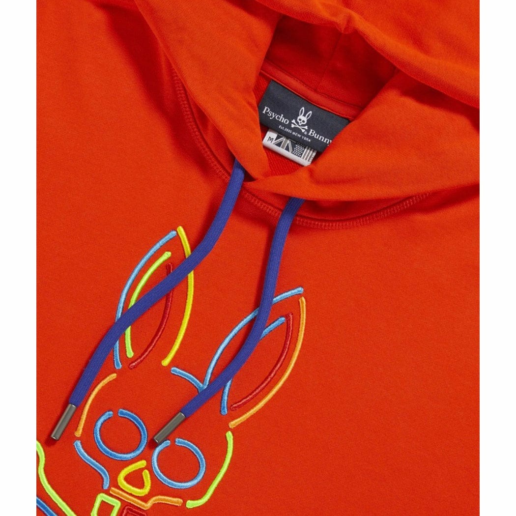 Psycho Bunny Barbon Neon Glow Hoodie (Bonfire) B6H120Q1FT - Image 6