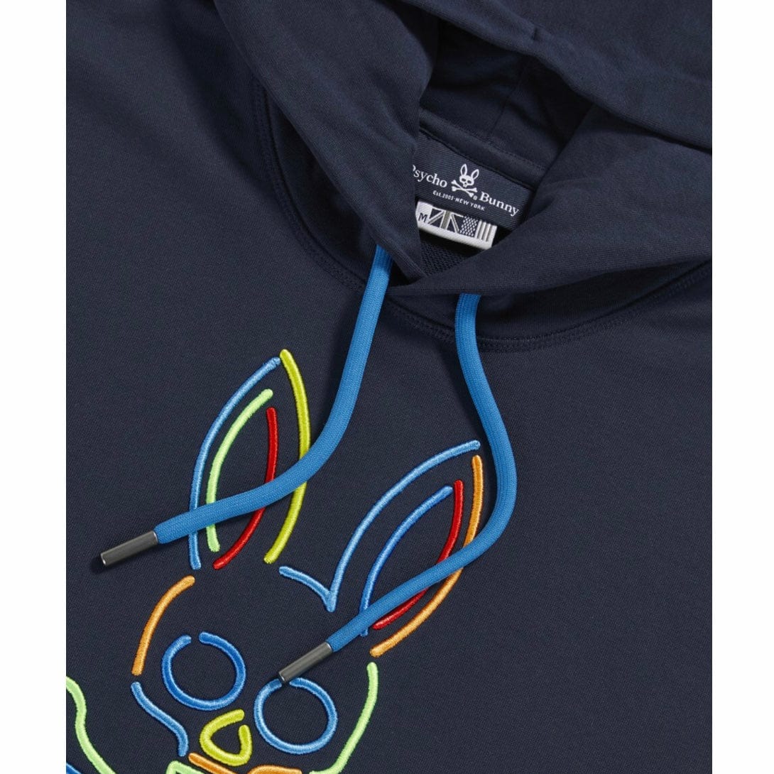 Psycho Bunny Barbon Neon Glow Hoodie (Navy) B6H120Q1FT - Image 6
