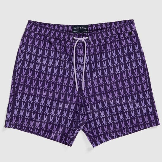 Psycho Bunny Barker All Over Print Swim Trunk (Purple) B6W151Y1PO - Image 5