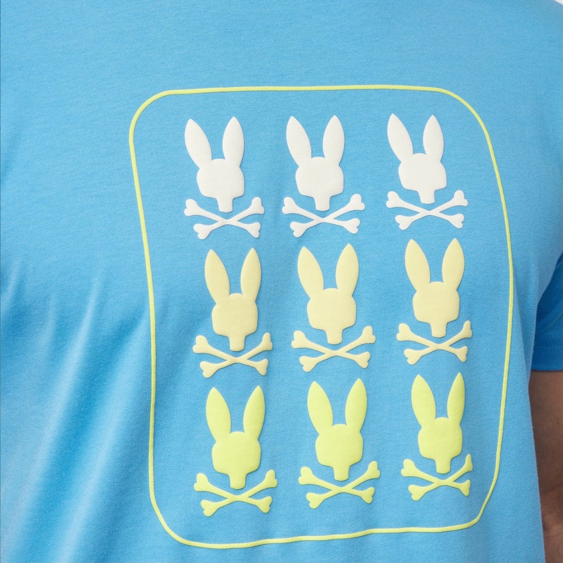 Psycho Bunny Barker Graphic Tee (Cool Blue) B6U141Y1PC - Image 2