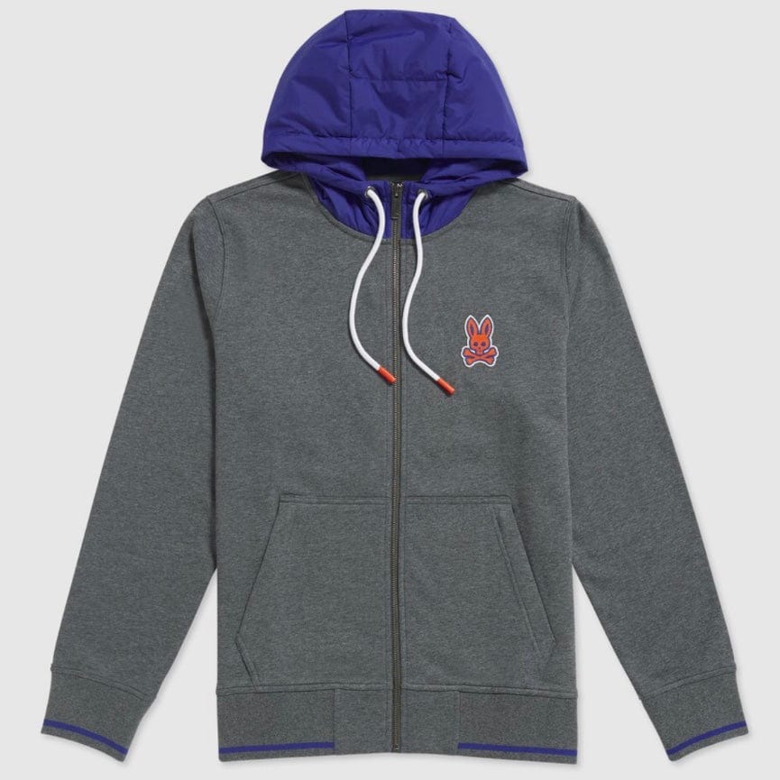Psycho Bunny Bayles Chain Stitch Hoodie (Heather Storm) B6H313Q1FT - Image 4