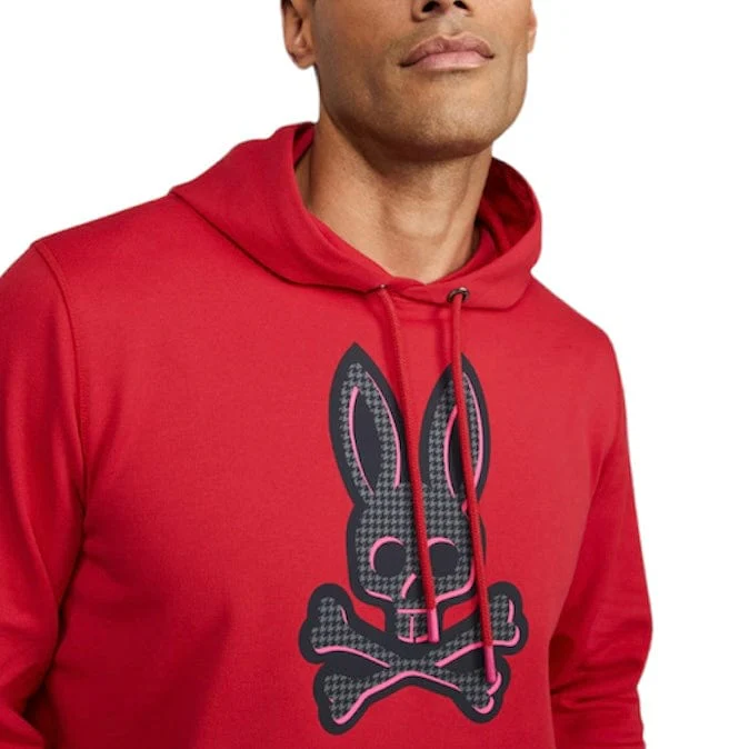 Psycho Bunny Drake Popover Hoodie (Intense Red) B6H630R1FT - Image 4