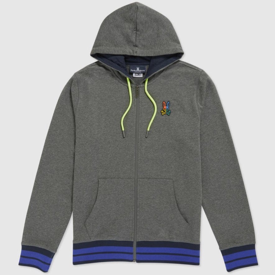 Psycho Bunny Warwick Colorblock Logo Hoodie (Heather Storm) B6H111Q1FT - Image 5