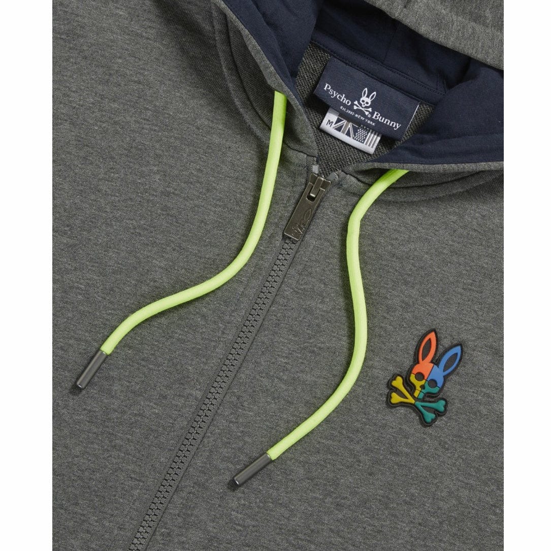 Psycho Bunny Warwick Colorblock Logo Hoodie (Heather Storm) B6H111Q1FT - Image 6