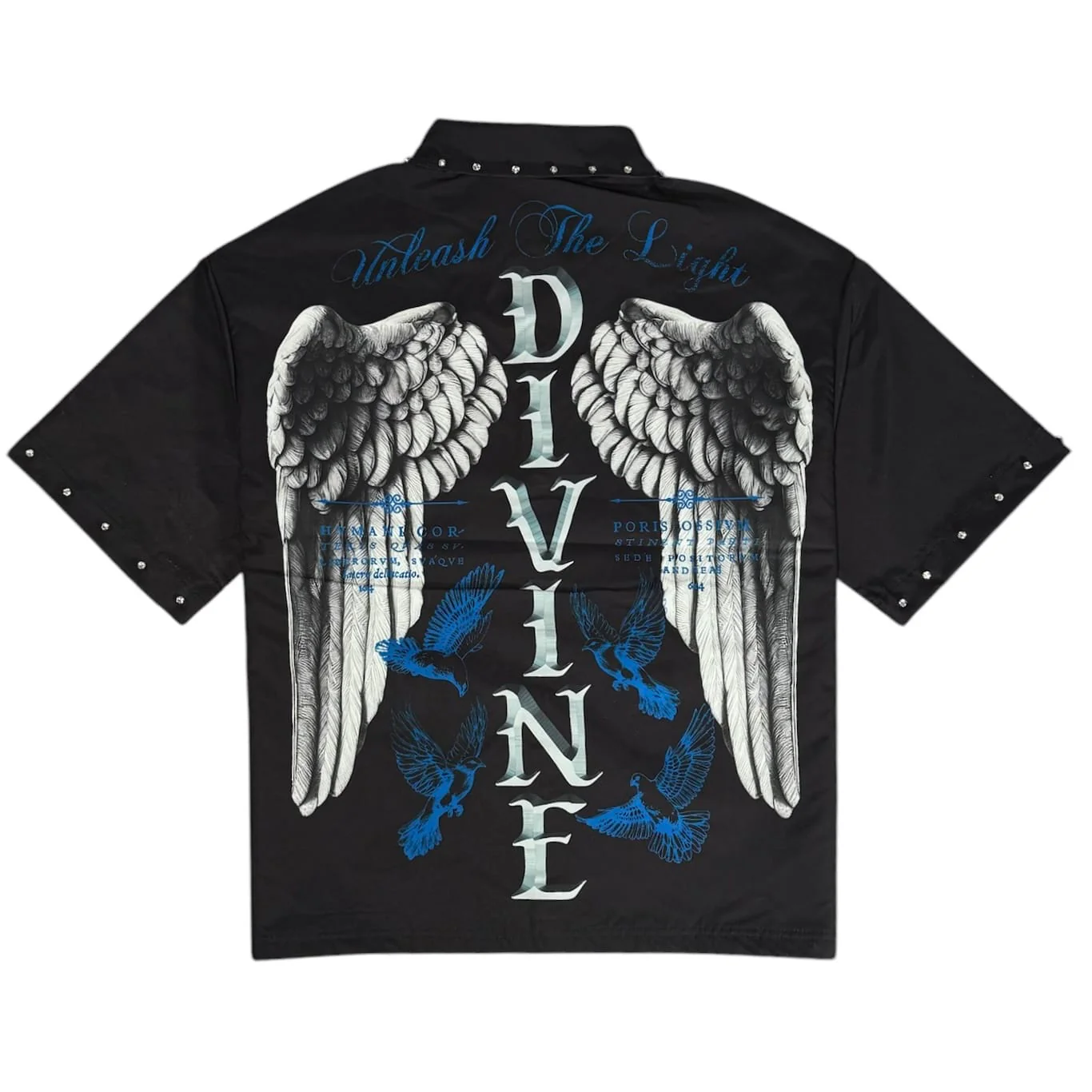 Publik Divine Patch Stud Button Down Shirt (Black) KS2604 - Image 2
