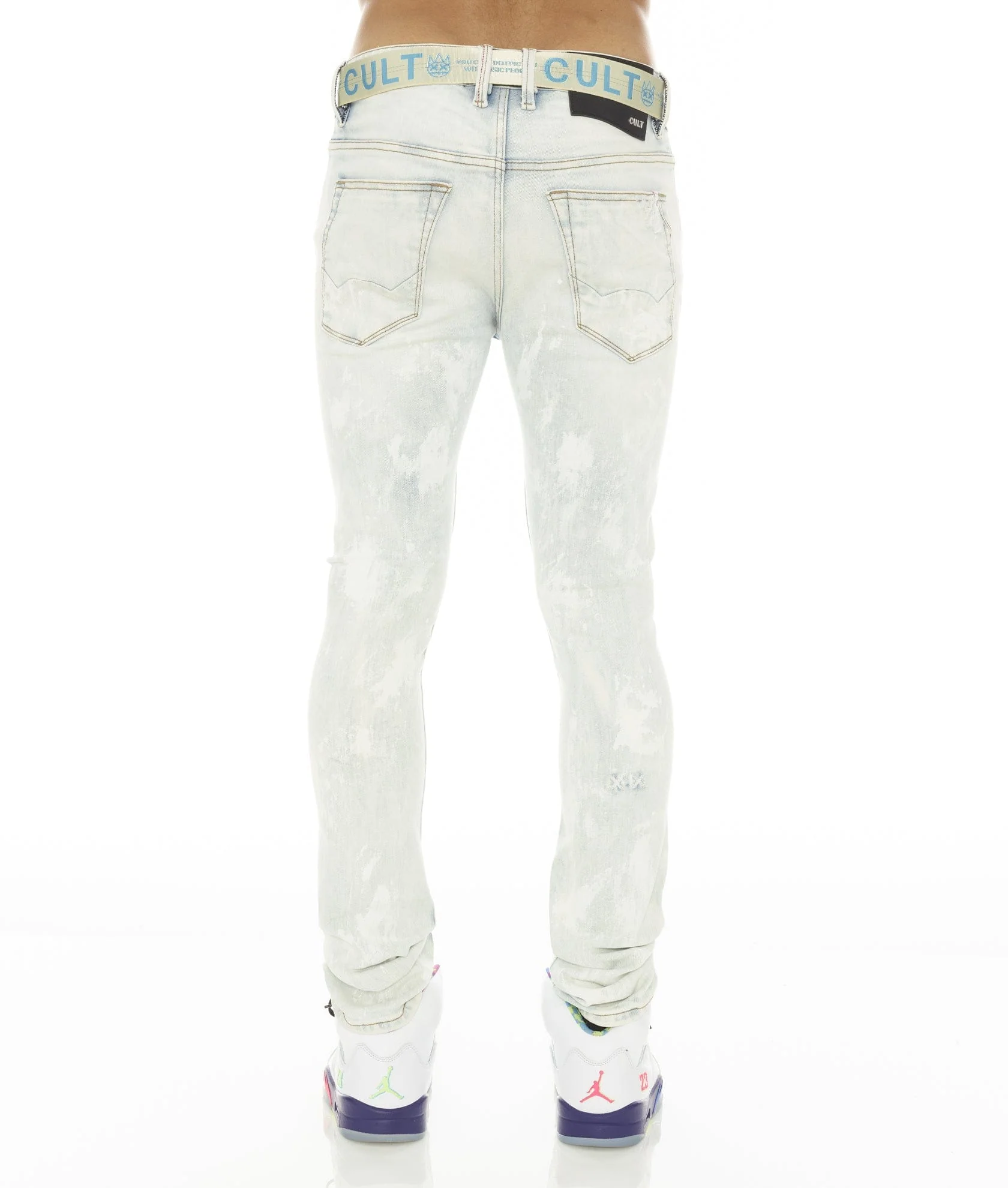 PUNK SUPER SKINNY STRETCH w/ BELT IN SKY - Image 2