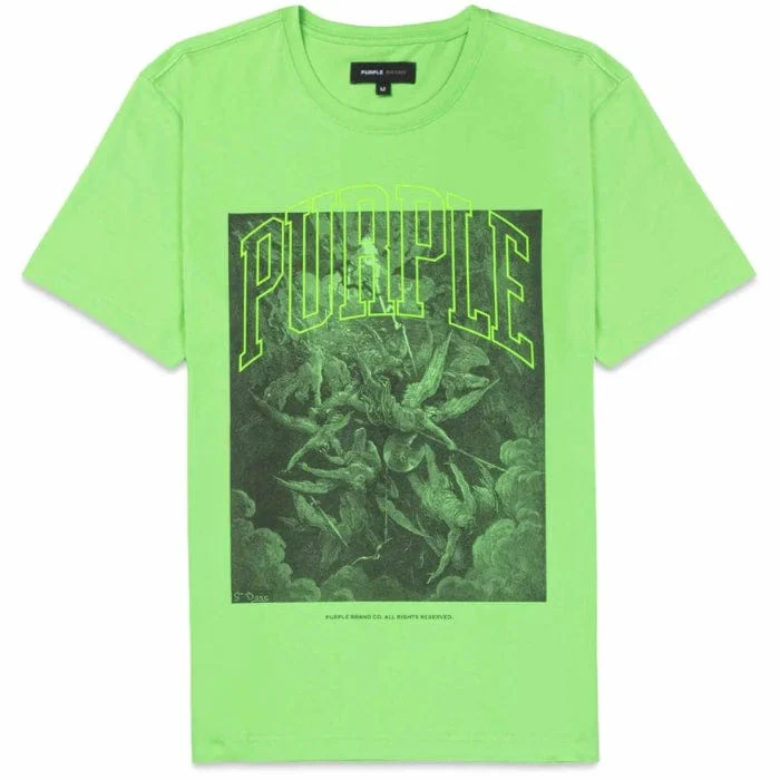 Purple Brand Clean Jersey SS Fallen Tee (Fluorescent Green) P109-JFFG224 - Image 3