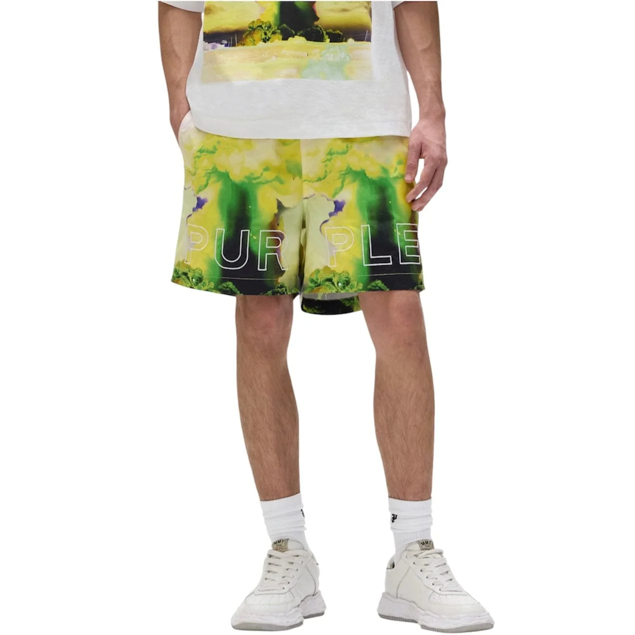 Purple Brand Force Majeure Swim Shorts (Yellow & Green)  P504-PMFM325 - Image 2