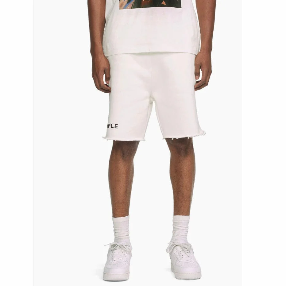Purple Brand Wordmark Brilliant White Heavyweight Fleece Short (White) - Image 2