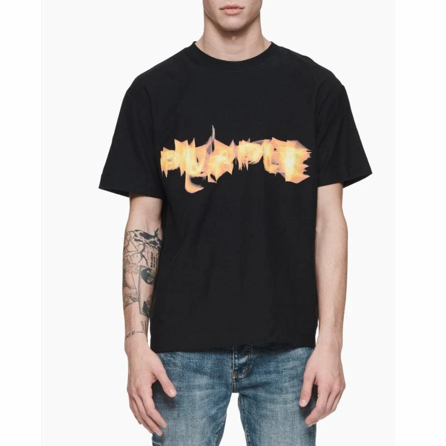 Purple Brand Inferno Black Beauty Textured Jersey SS Tee (Black) - Image 2