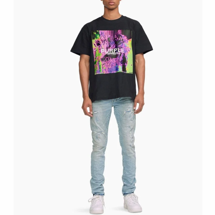 Purple Brand Playback Black Beauty Textured Jersey SS Tee (Black) - Image 2
