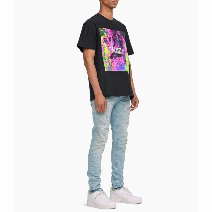 Purple Brand Playback Black Beauty Textured Jersey SS Tee (Black) - Image 3