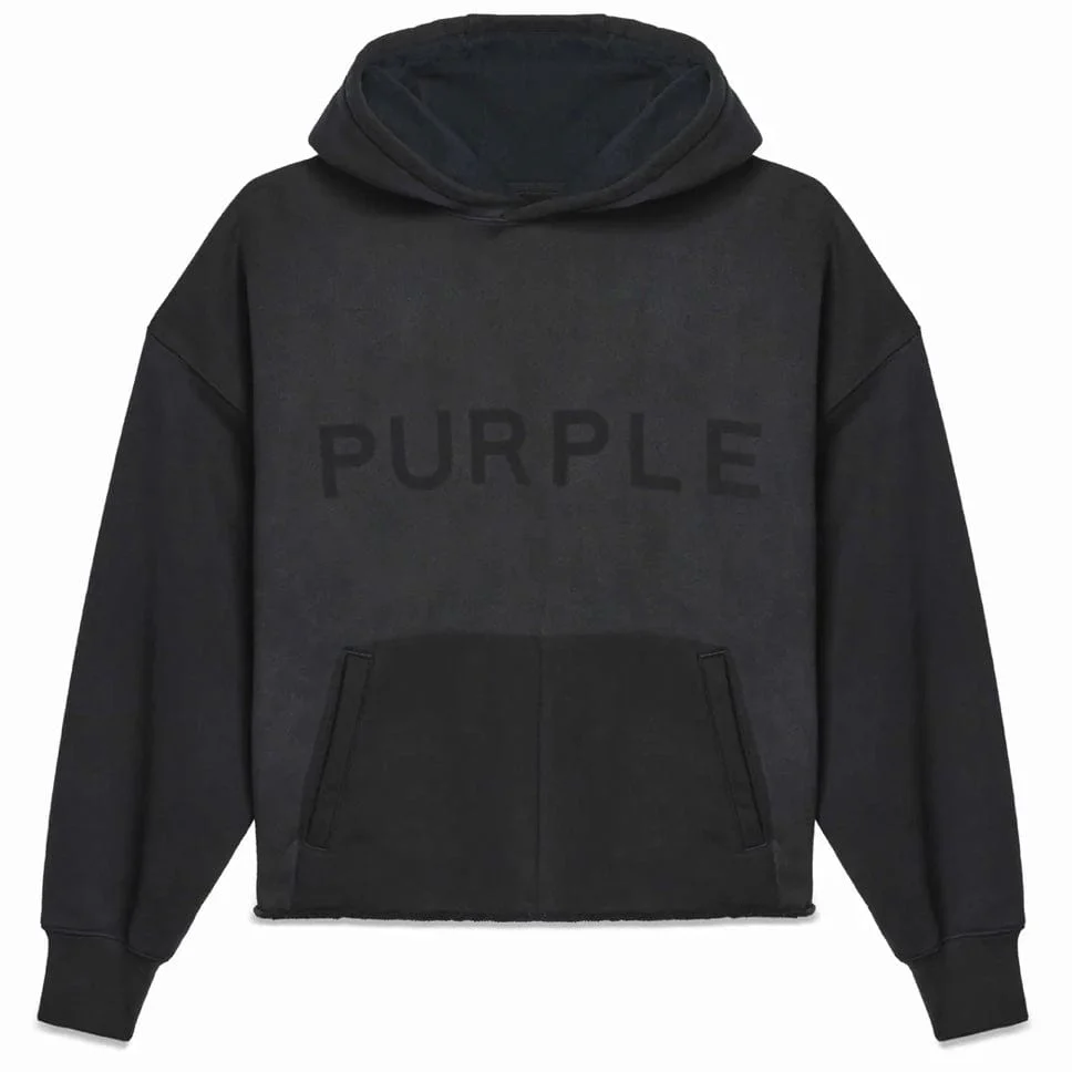 Purple Brand Shadow Wordmark Oversized Hoodie (Black) M4104-HFBB424 - Image 3
