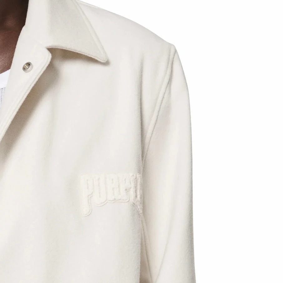 Purple Brand Title Antique White Letterman Jacket (Off White) P645-FAWT224 - Image 3