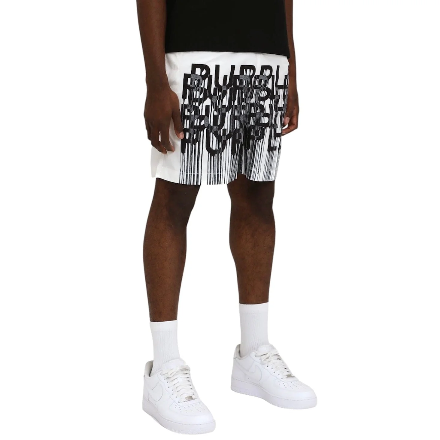 Purple Brand Wordmark Drip All Round Shorts (Brilliant White) P504-PBWD325 - Image 2