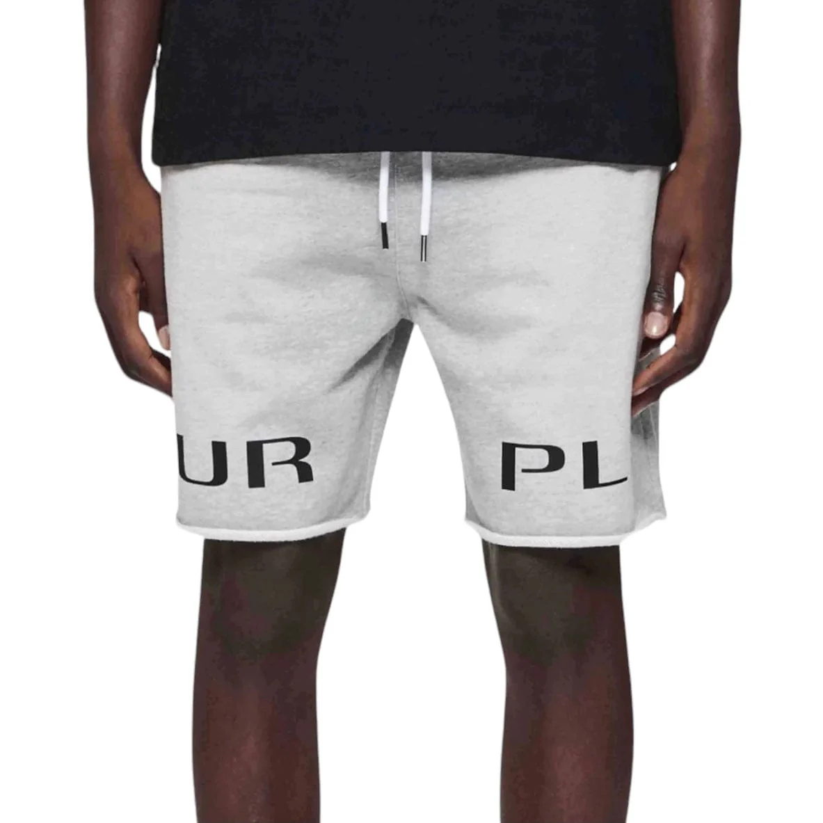 Purple Brand Wordmark Terry Sweatshort (Heather Grey) P446-FWHG324 - Image 2