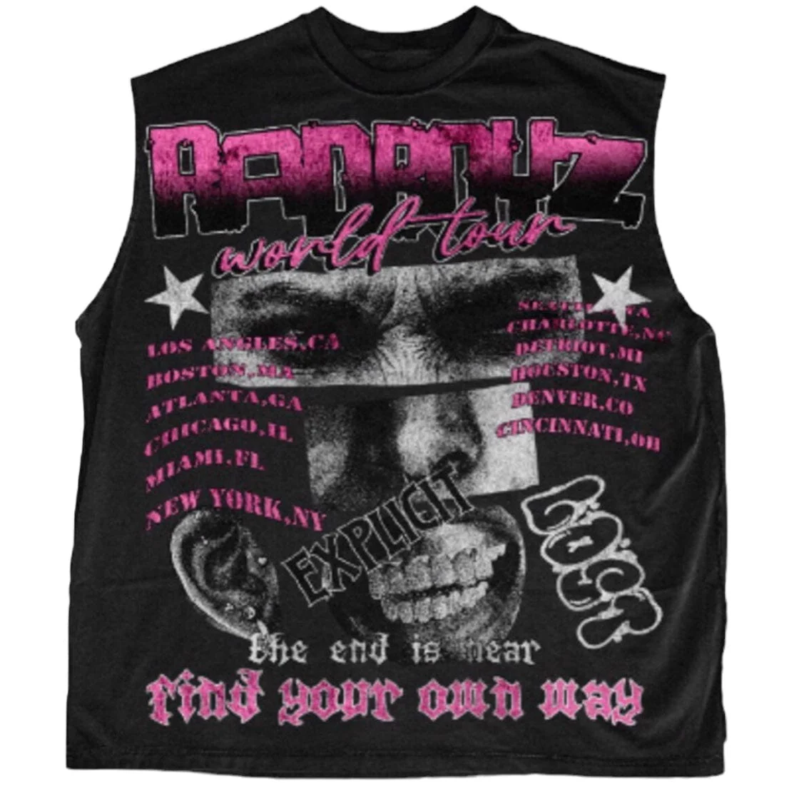 Rad Boyz World Tour Sleeveless Tee (Black) RB-KT-054 - Image 3