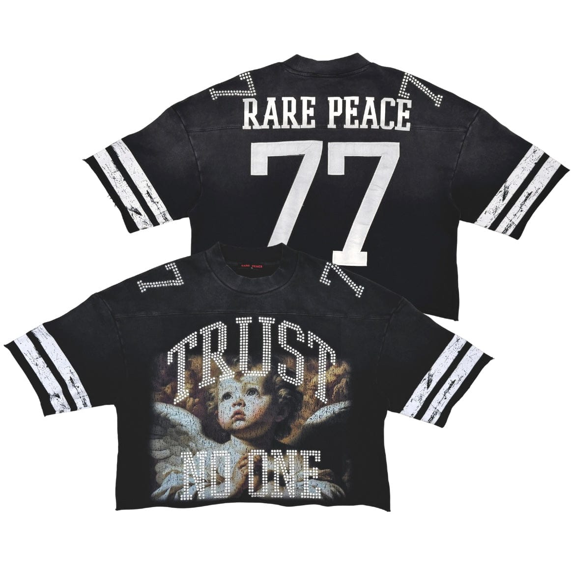 Rare Peace Trust No One Crop Tee (Black) RT5065 - Image 4