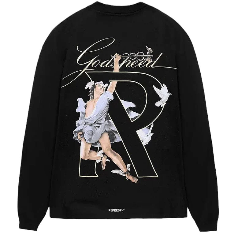 Represent Hermes Long Sleeve T Shirt (Jet Black) MLM4232-001 - Image 2