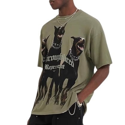 Represent Thoroughbred T Shirt (Olive Khaki) MLM41135-066 - Image 3
