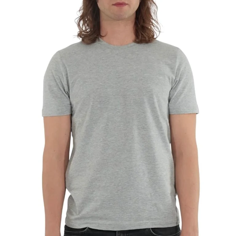 Rich Cotton Slim-Fit Short Sleeve Round Neck Tee (Heather Grey) SFRGR