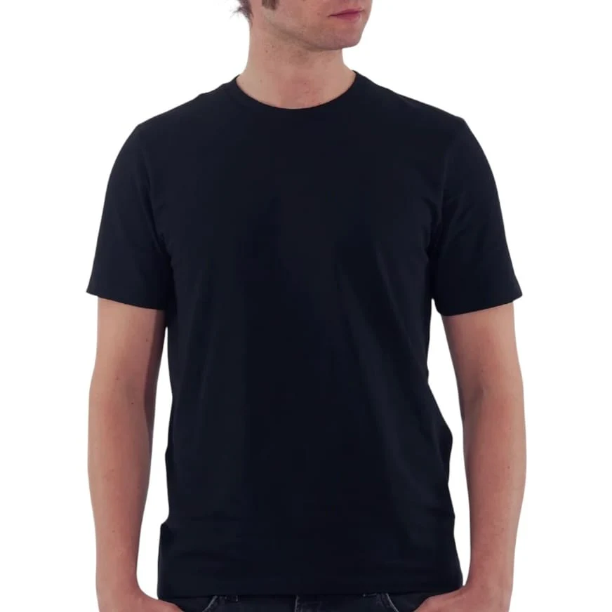 Rich Cotton Slim-Fit Short Sleeve Round Neck Tee (Navy) SFRNA
