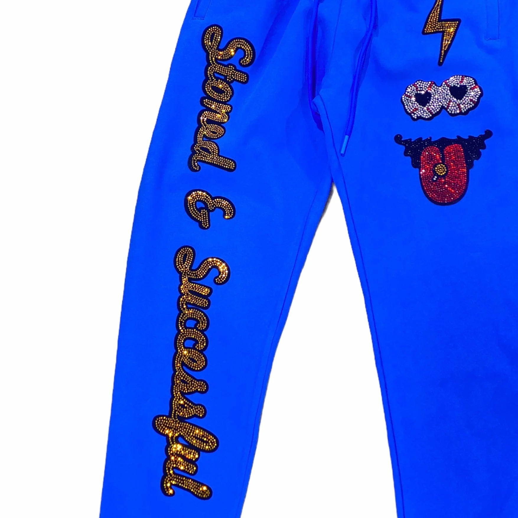 Roku Studio Rhinestone Stoned Joggers (Royal Blue) RK4480519-RYB - Image 3
