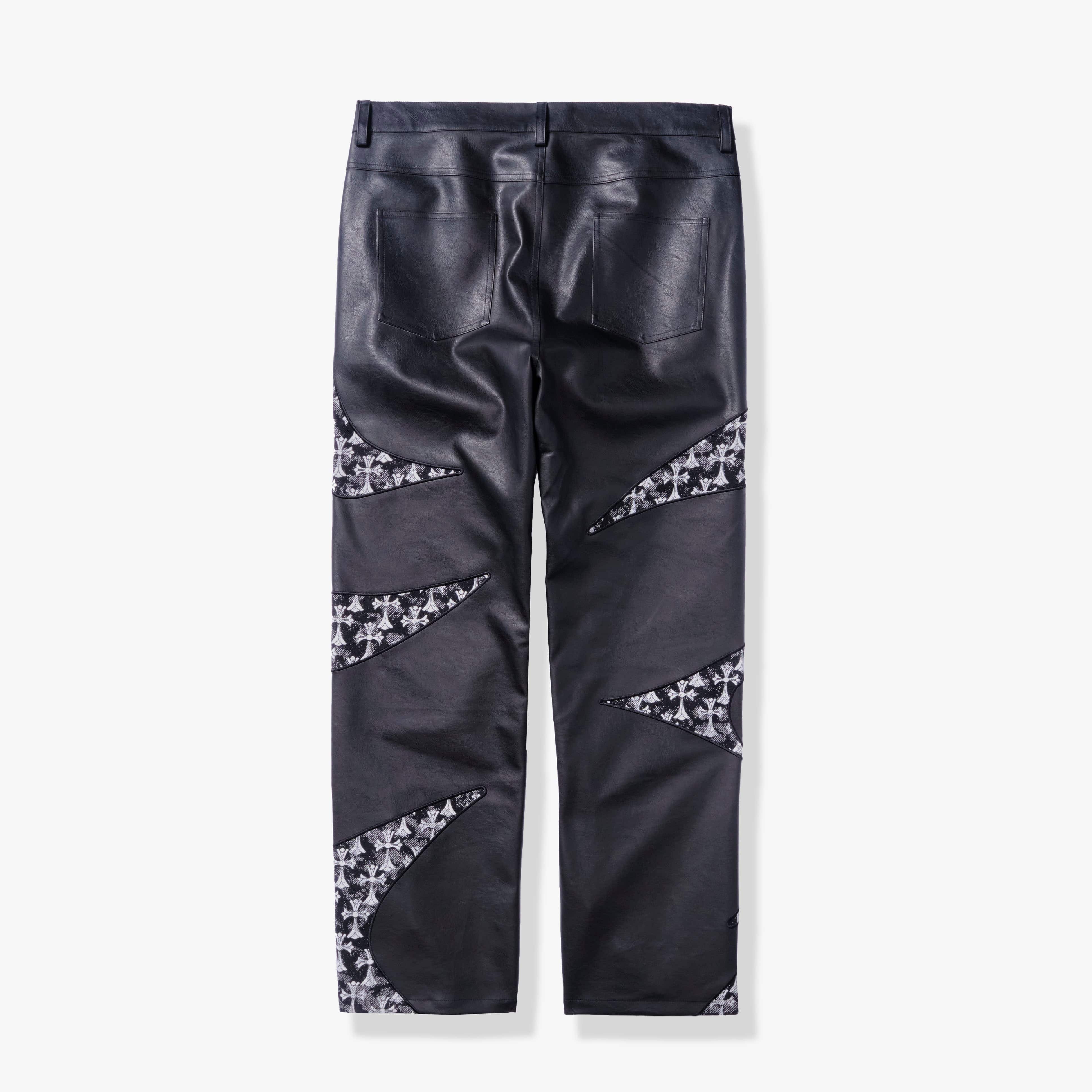 "Sabotage" Leather Pants (black crosses) - Image 11