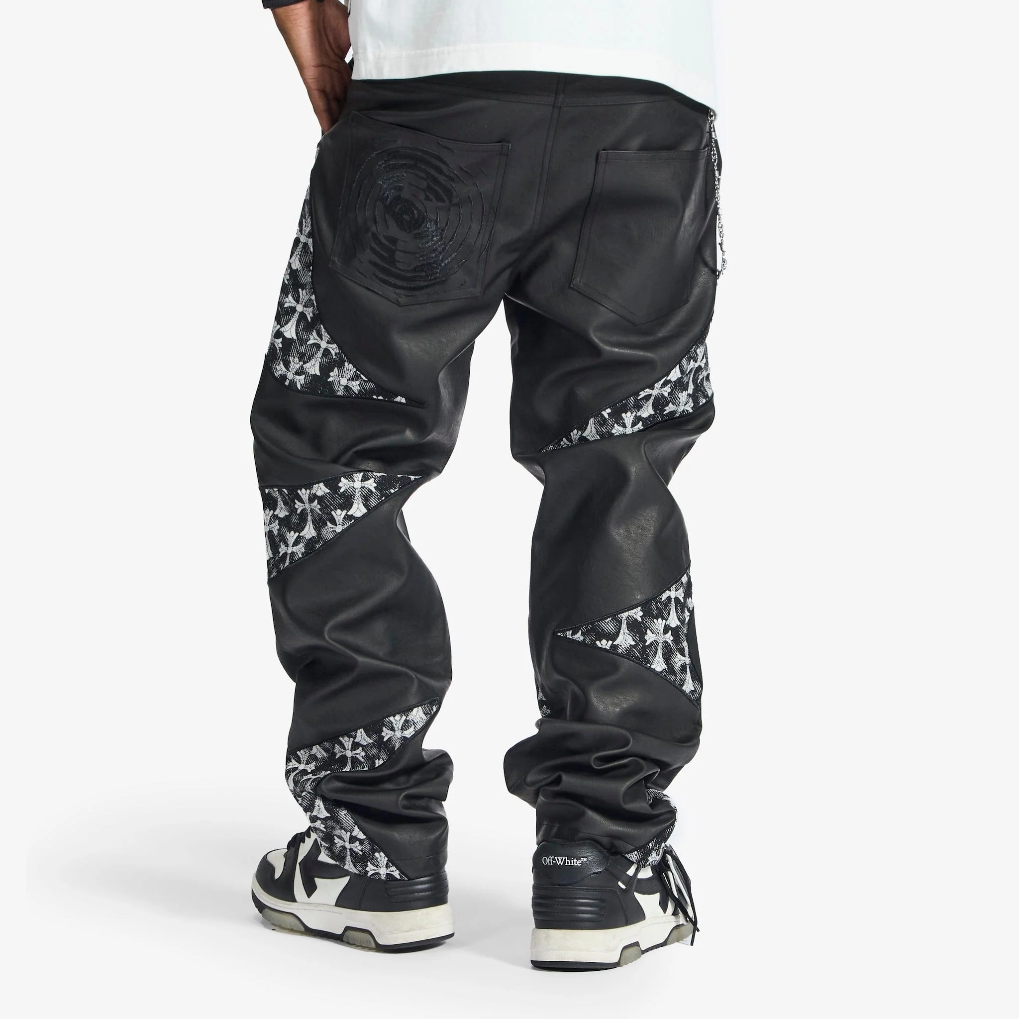 "Sabotage" Leather Pants (black crosses) - Image 2